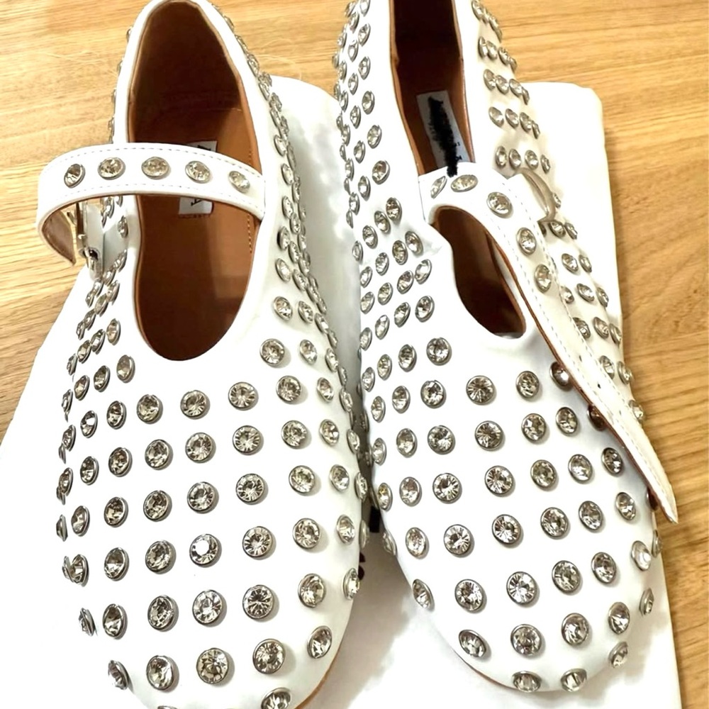 Stylish White Studded Flats